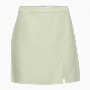 Aritzia Patio Linen Skirt Sage